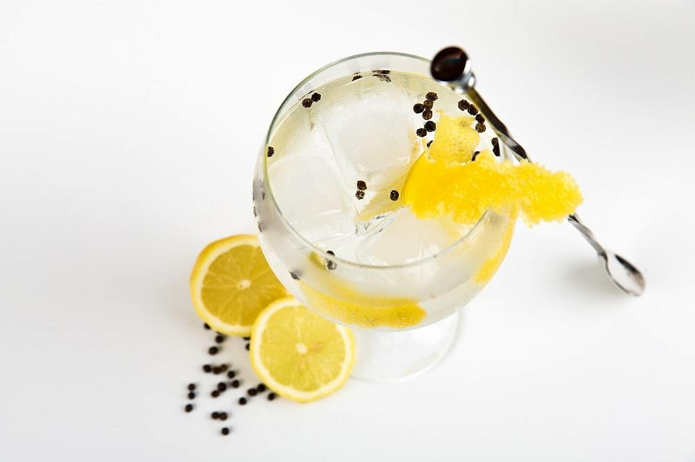 Gin készítés, gin koktél citrommal
