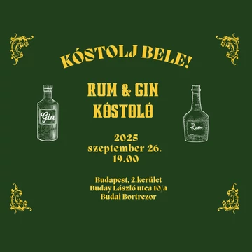 Rum és Gin kóstoló early bird jegy
