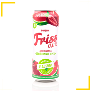 Borsodi Friss görögdinnye-eper gyümölcsital és alkoholmentes világos sör keveréke (0% - 0,5L)