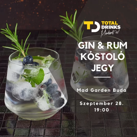Exkluzív Gin&amp;Rum kóstoló a Mad Garden Budában