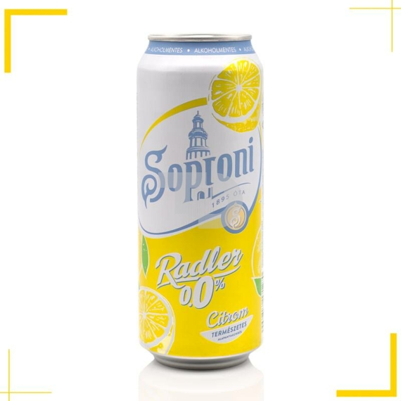 Soproni Radler Citrom ízű gyümölcsös sör (0,0% - 0,5L)