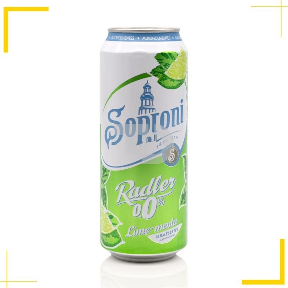 Soproni Radler Lime-Menta ízű gyümölcsös sör (0,0% - 0,5L)