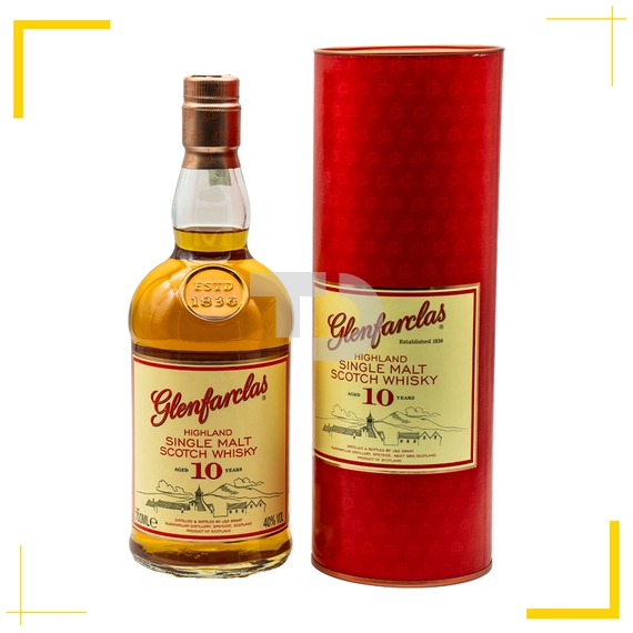 Glenfarclas 10 Years Old Whisky díszdobozban (40% - 0,7L)