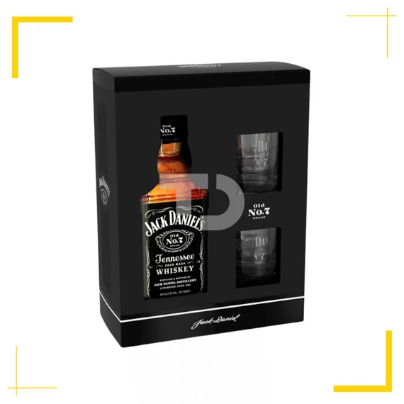 Jack Daniel's Tennessee Whiskey díszdobozban, pohárral (40% - 0,7L)